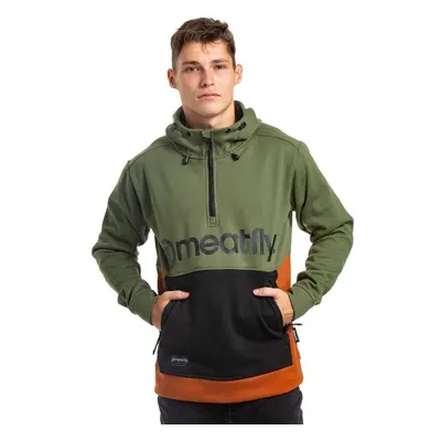 Meatfly pánská technická mikina Tason Olive/Black | Zelená 85995675