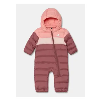 Dětský overal adidas I SNOWSUIT růžová barva, IX3248 99233147