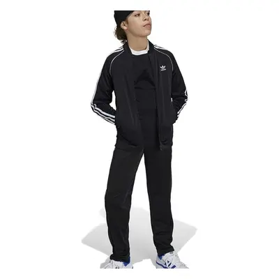 Dětská mikina adidas Originals SST TRACK TOP černá barva, s aplikací, 95178137