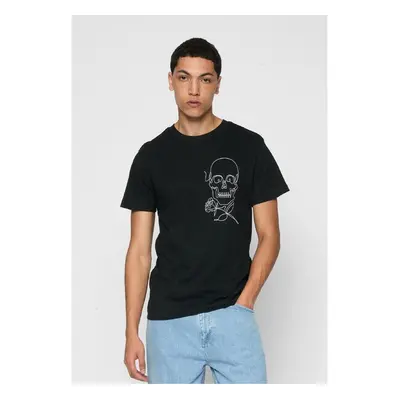 Mister Tee Černé tričko Skull One Line 87563549