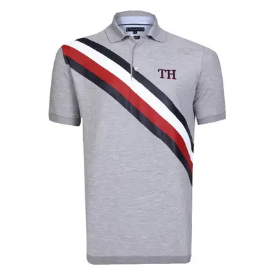 Pánské šedé polo triko Tommy Hilfiger 23296 84046020