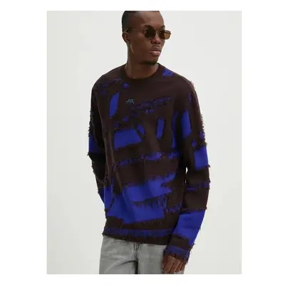 Vlněný svetr A-COLD-WALL* Frontage Knit Crewneck pánský, modrá barva, 99953436