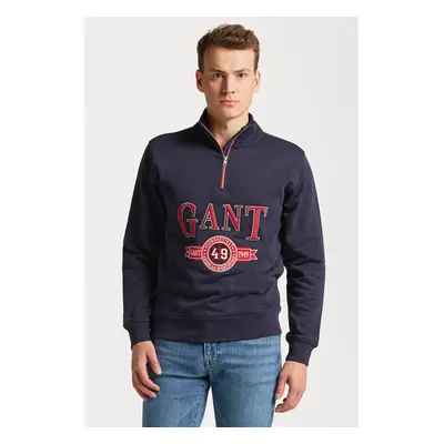 MIKINA GANT RETRO CREST HALFZIP EVENING BLUE 76936460