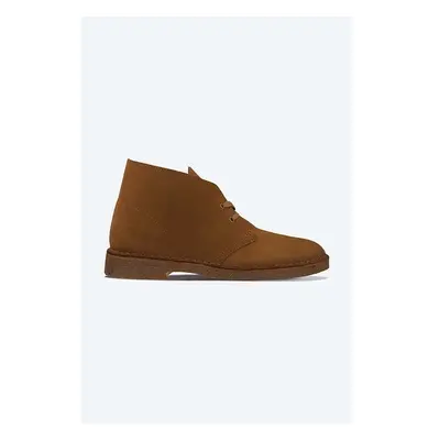 Semišové polobotky Clarks Originals Desert Boot pánské, hnědá barva, 84011200