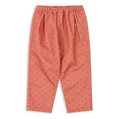 Kalhoty Konges Sløjd NOLA PANTS GOTS růžová barva, vzorované, KS101636 99278927