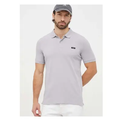 Polo tričko Calvin Klein šedá barva, K10K111196 88489681