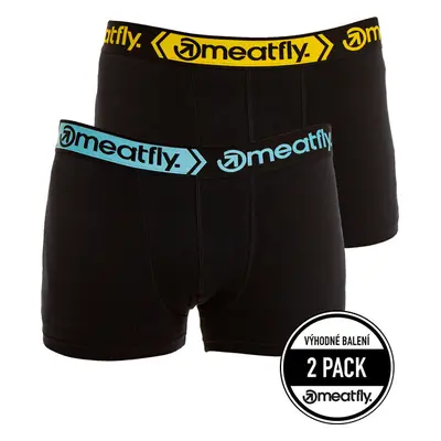 Meatfly pánské boxerky Balboa Boxershorts Double Pack Black | Černá 64717761