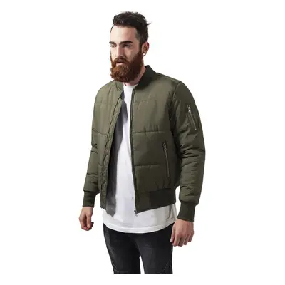 Urban Classics Basic Quilt Bomber Jacket olivová 91214463