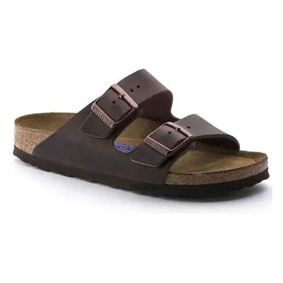 Kožené pantofle Birkenstock Arizona pánské, hnědá barva 66670108