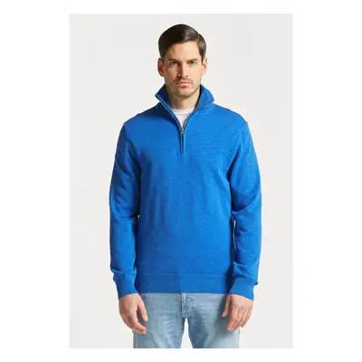 SVETR GANT COTTON FLAMME HALFZIP LAPIS BLUE 76936495