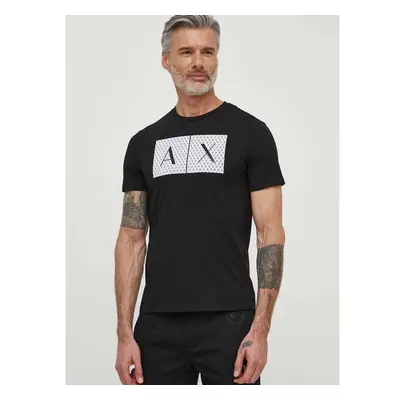 Bavlněné tričko Armani Exchange černá barva, s potiskem, 8NZTCK Z8H4Z 51565009