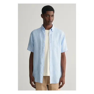 KOŠILE GANT REG LINEN SS SHIRT CAPRI BLUE 91881742