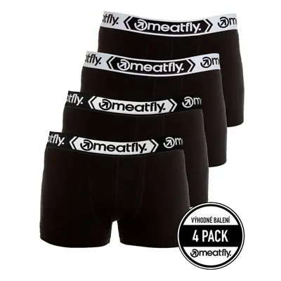 Meatfly pánské boxerky Balboa Boxershorts Four Pack Black/Black | 64717762