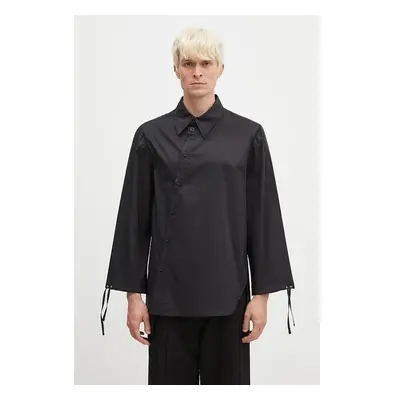 Košile Andersson Bell Bouquet Asymmetric Shirt pánská, černá barva, 99543047