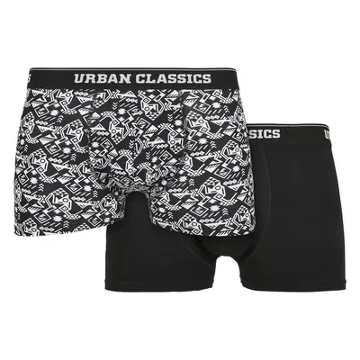 Urban Classics Organické boxerky 2-balení detail aop+černé 89520734