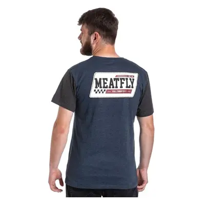 Meatfly pánské tričko Racing Navy Heather / Charcoal Heather | Modrá 72852636