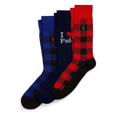 Ponožky Polo Ralph Lauren 3-pack pánské, šedá barva, 449958863 99953882