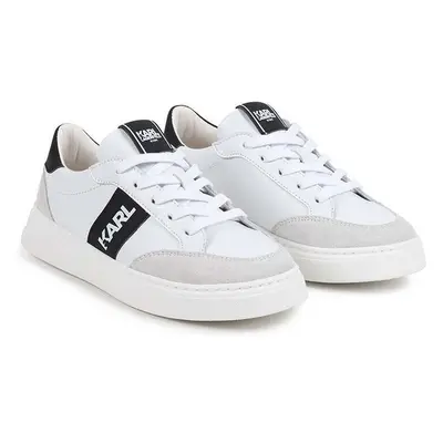 Dětské kožené sneakers boty Karl Lagerfeld bílá barva, Z30314 99254346