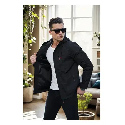 86622 Dewberry Hooded Mens Seasonal Jacket-BLACK 99832357