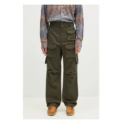 Bavlněné kalhoty Engineered Garments FA Pant zelená barva, 24F1F016 100028136