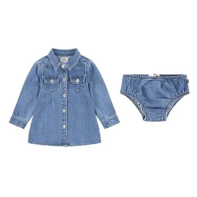 Dětské džínové šaty Levis OUT WEST DENIM DRESS tyrkysová barva, mini, 99232556