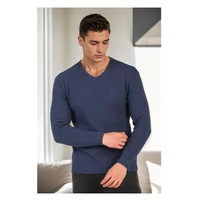 41878 Dewberry V Neck Mens Sweater-INDIGO 99789065