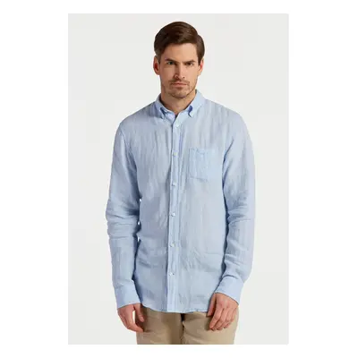 KOŠILE GANT REG LINEN STRIPE SHIRT CAPRI BLUE 78760384