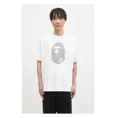 Bavlněné tričko A Bathing Ape LUX SPORT PATTERN APE HEAD RELAXED FIT 100028113