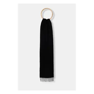 Vlněná šála Norse Projects Moon Lambswool Scarf černá barva, N83.0021 100028287