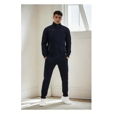 51357 Dewberry Plus Size Mens Tracksuit Set-NAVY BLUE 99898141