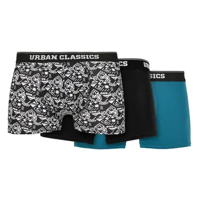 Urban Classics Organické boxerky 3-balení detail aop/black/jaspis 89519034