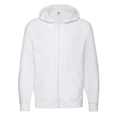 White Mens Hoodie Lightweight Zip Thru Hooded Sweat Fruit of the Loom 91222802