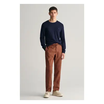 KALHOTY GANT RELAXED LINEN DS PANTS COGNAC BROWN 91537721