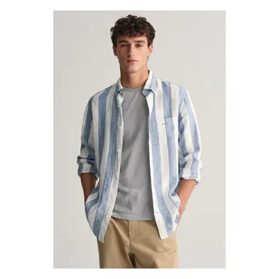 KOŠILE GANT REG BOLD STRIPE LINEN SHIRT SALTY SEA 91537731