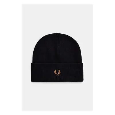 Vlněná čepice Fred Perry Classic Beanie tmavomodrá barva, C8161.R63 99247638