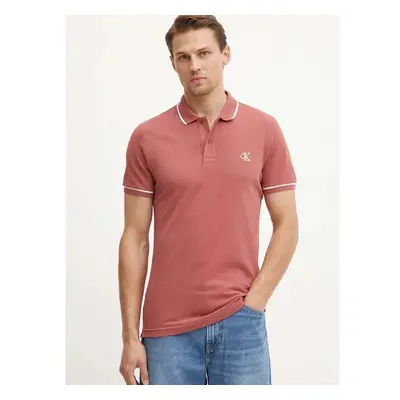 Polo tričko Calvin Klein Jeans vínová barva, J30J315603 99325182