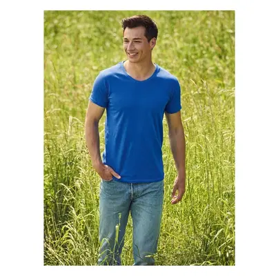 Blue Mens T-shirt Iconic V-Neck Fruit of the Loom 86042389