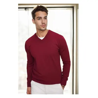 88341 Dewberry V Neck Knitwear Mens Sweater-BORDEAUX 99789045