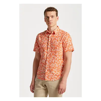 KOŠILE GANT REG FLORAL COTTON LINEN SS SHIRT APRICOT ORANGE 81590745