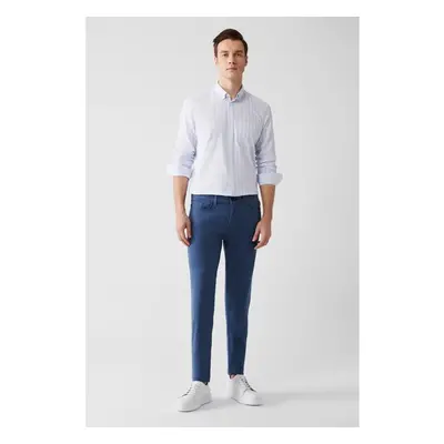 Pánské kalhoty Avva Indigo Dobby Flexibilní 5 kapes Slim Fit 99791125