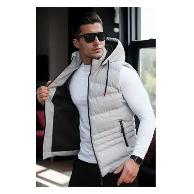 17736 Dewberry Removable Hooded Mens Vest-STONE 99993637