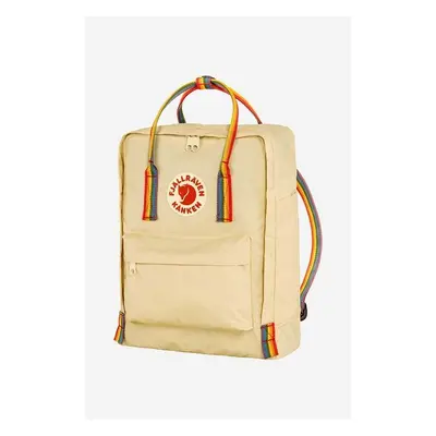 Batoh Fjallraven Rainbow Kanken béžová barva, velký, s potiskem, 84017951