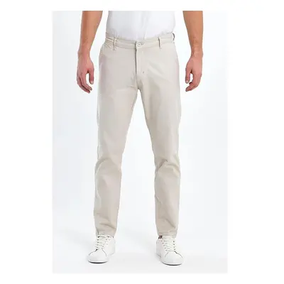 36952 Dewberry Gabardine Cotton Slim Fit Chino Mens Trousers-BEIGE 99742784