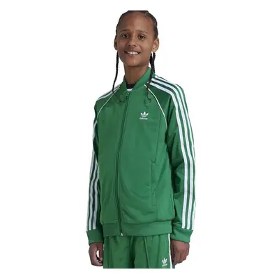 Dětská mikina adidas Originals SST TRACK TOP zelená barva, s aplikací, 95654305