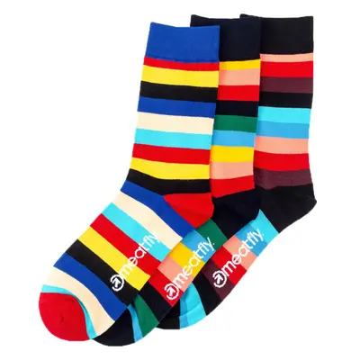 Meatfly ponožky Regular Stripe socks Triple Pack | Mnohobarevná 84460237