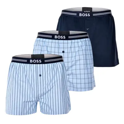 BOSS Boxerky marine modrá / světlemodrá / bílá / offwhite 100226642