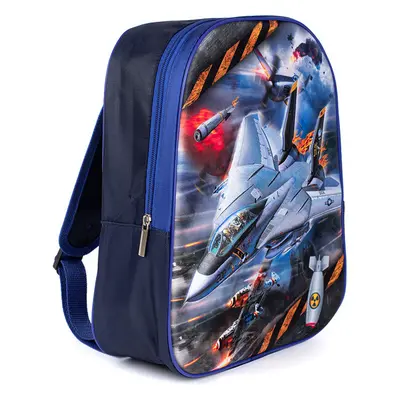 Shelvt Blue backpack for a boy with a spaceship 98969165