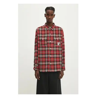 Bavlněná košile Billionaire Boys Club Longsleeve Check Shirt červená 99247489