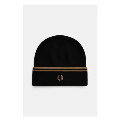 Vlněná čepice Fred Perry Twin Tipped Merino Wool Beanie černá barva, z 99247654