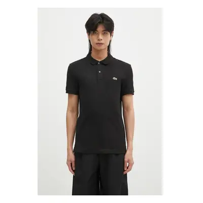 Bavlněné polo tričko Lacoste černá barva, PH4012-001 84012585